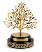 Metal Trophy on crystal base