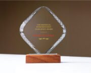 Crystal Trophy With Wooden Base