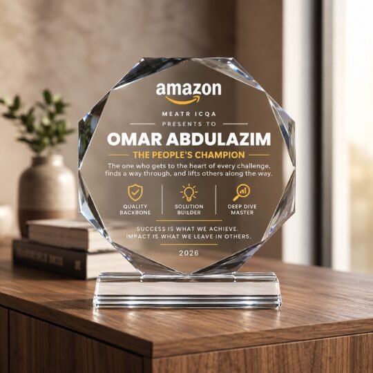 Octagon Crystal Award