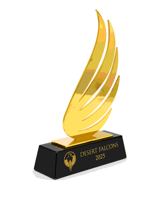 Metal Trophy on crystal base