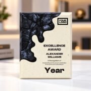 Black Abstract Contemporary Crystal Award Black