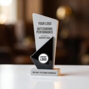Black and White Crystal Trophy
