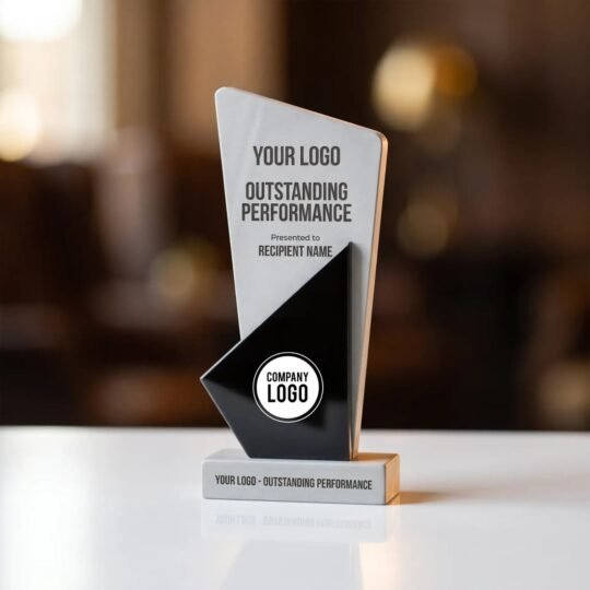 Black and White Crystal Trophy