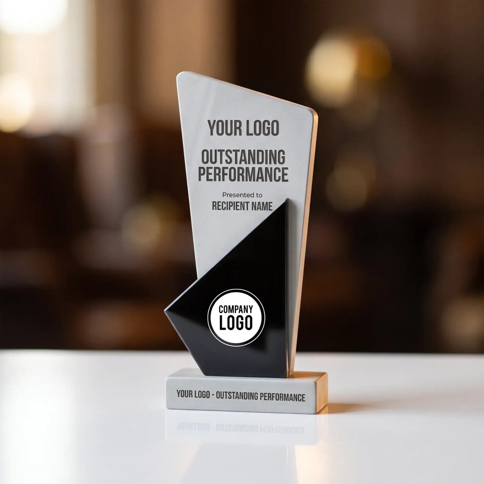 Black and White Crystal Trophy