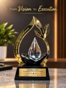 3D Crystal Water Drop Sustainable Trophy