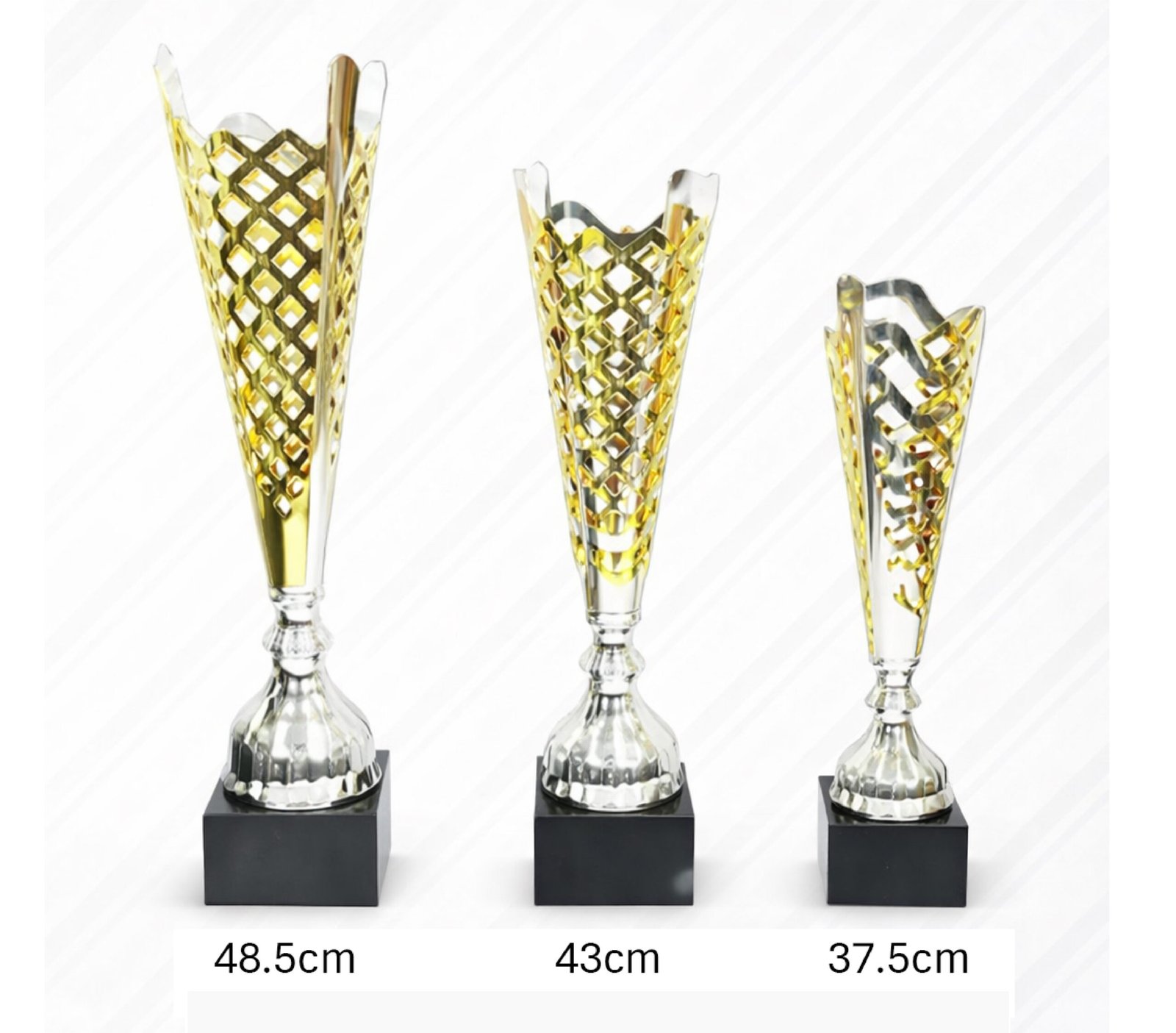 Premium Two Tone Mesh Trophy with Marble Base - Image 2