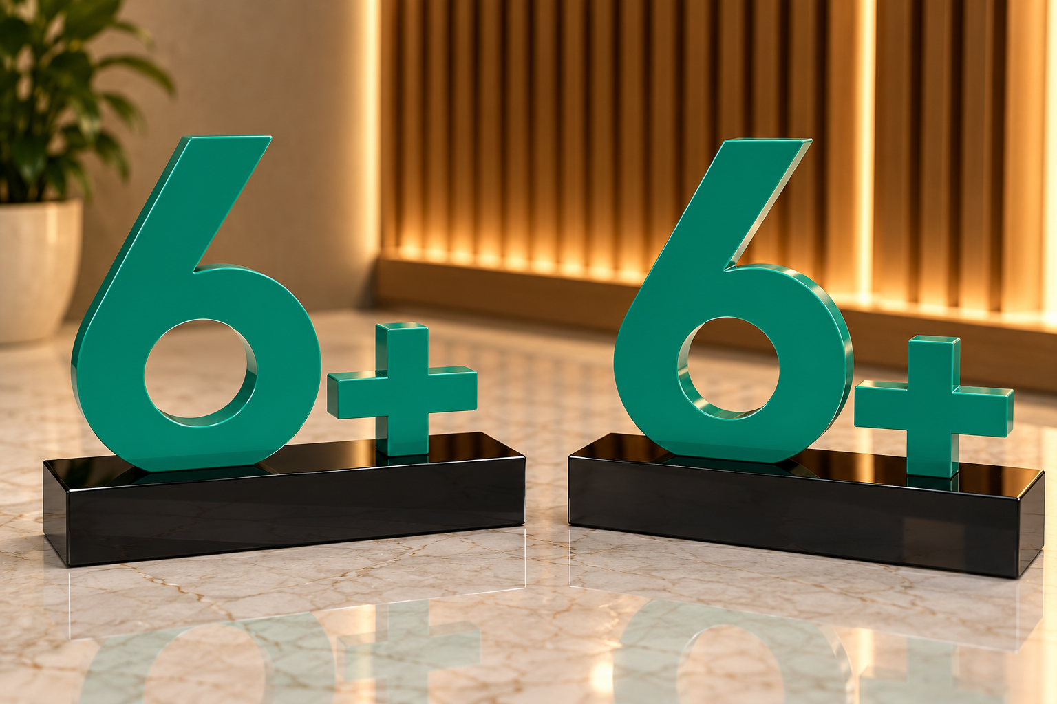 6+ Crystal Desk Award with Black Crystal Base - Image 2
