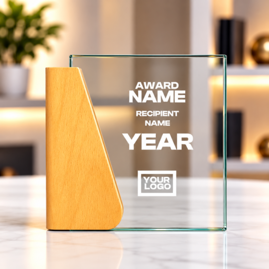 Wood and Crystal Trophy