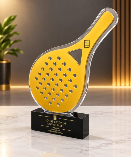 Golden Padal Crystal Trophy