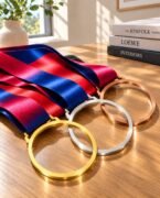Round Metal  Framing Glass Medals — Gold, Silver & Bronze Set