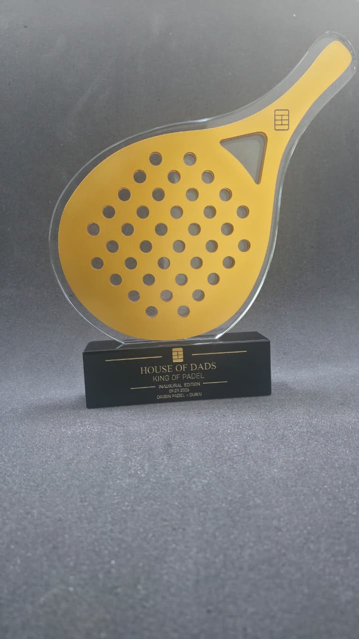 Golden Padal Crystal Trophy - Image 3