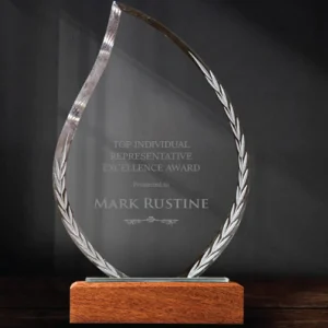 Classic Round Golf Crystal Award