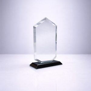 Crystal trophy with a Black crystal base - MOQ 50 pcs
